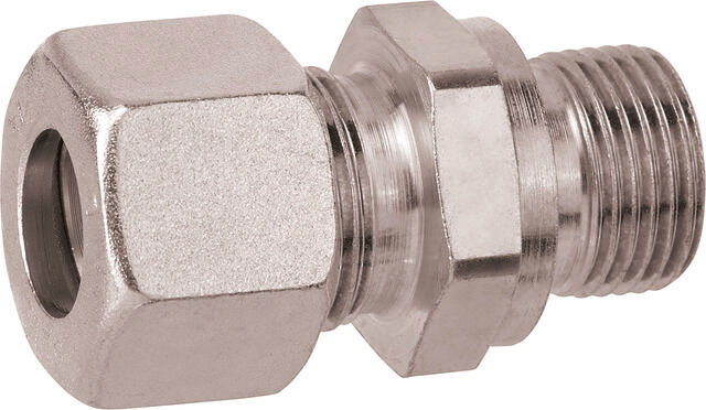Raccord fileté droit GOK 0703900 RVS 12 mm x AG G 3/8, série L, cylindrique, avec bague coupante D