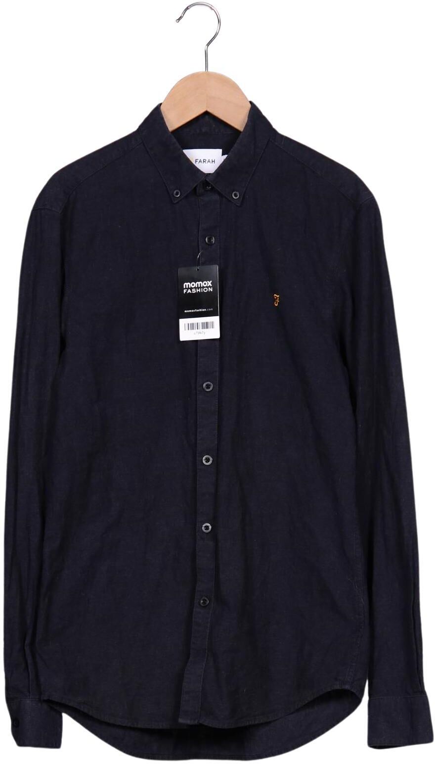 Farah Herren Hemd, Marineblau, Gr. S, Baumwolle - Second Hand