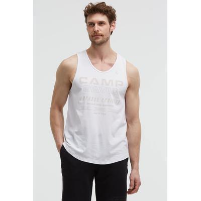 Tanktop CAMP DAVID, Herren, Gr. M, weiß, Single Jersey, Material: 95% Baumwolle, 5% Elasthan, bedruckt, regular fit normal, Rundhals, Tops Tanktop, aus Baumwolle