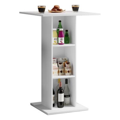 Bartisch VCM "Holz Bartisch Tresen Stehtisch Bistrotisch Standos", weiß, B:70cm T:70cm, Tische, Bartisch