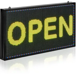 VEVOR programmierbare LED Zeichen P10 Vollfarbe flexibles digitales Scrolling Panel, DIY Anzeigetafel mit benutzerdefiniertem Textmuster und GIF & Bluetooth App Steuerung (670 x 350 x 55 mm)