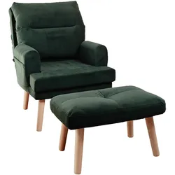 RELAXSESSEL NEMO mit Hocker und Holzfüßen