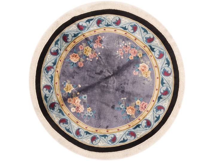 China Seide Teppich 155x155 Handgeknüpft Orientteppich Rund Seide