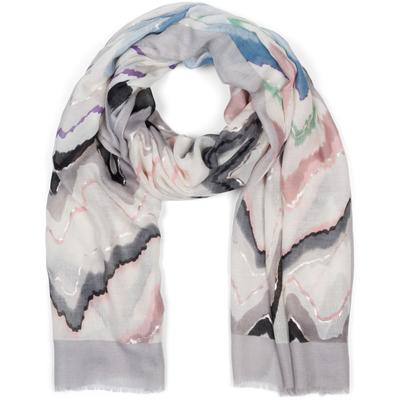 Schal STYLEBREAKER "Leichter Schal mit Zick-Zack Muster", Damen, grau, Obermaterial: 100% Viskose CV., Modisch, Modetücher Schal