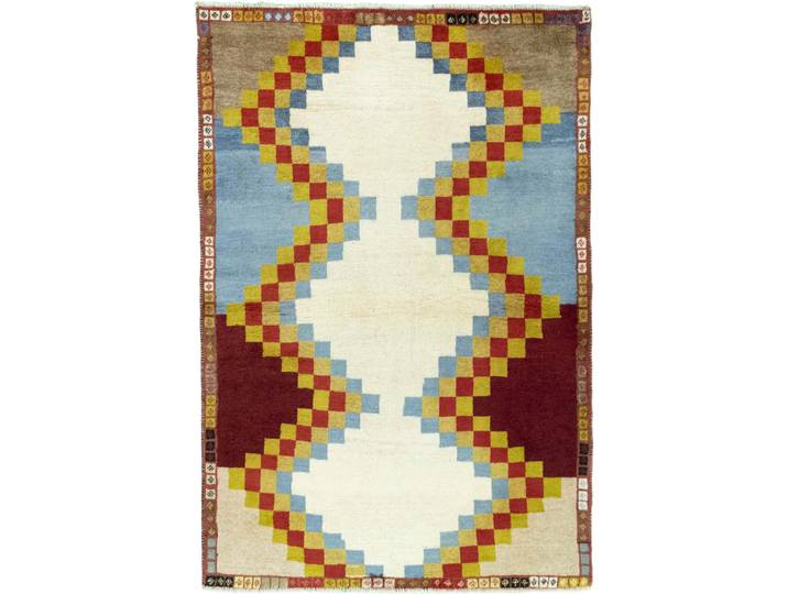 Perser Gabbeh Ghashghai Teppich 96x144 Handgeknüpft Modern Orientteppich Perserteppich Wolle