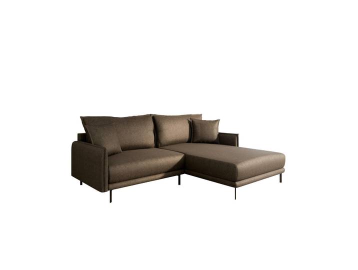 Homesy Ecksofa Selva – modernes Design trifft auf höchsten Komfort, Braun, Holz, 246x190 cm, Wohnzimmer, Sofas & Couches, Wohnlandschaften, Ecksofas