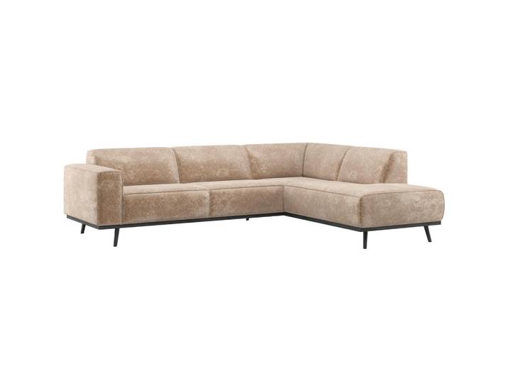 Livetastic Ecksofa Statement, Taupe, Holz, Birke, massiv, Ottomane rechts, L-Form, 274x210 cm, Armteil links, Wohnzimmer, Sofas & Couches, Wohnlandschaften, Ecksofas