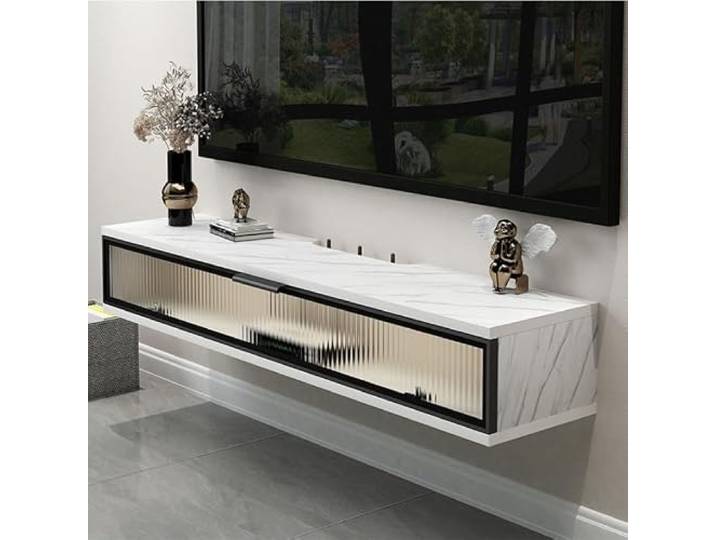 Ptasccne tv Schrank Schwimmender TV-Ständer zur Wandmontage, Wand-Entertainment-Center