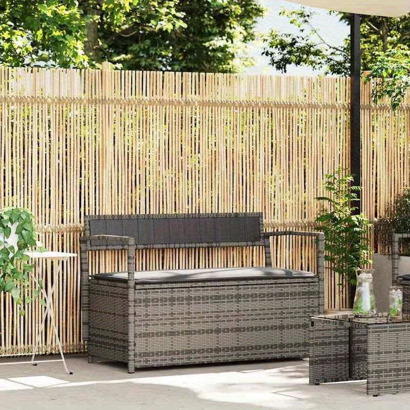 Gartenbank - Wetterfeste Outdoor-Bank mit Stauraum und Sitzkissen