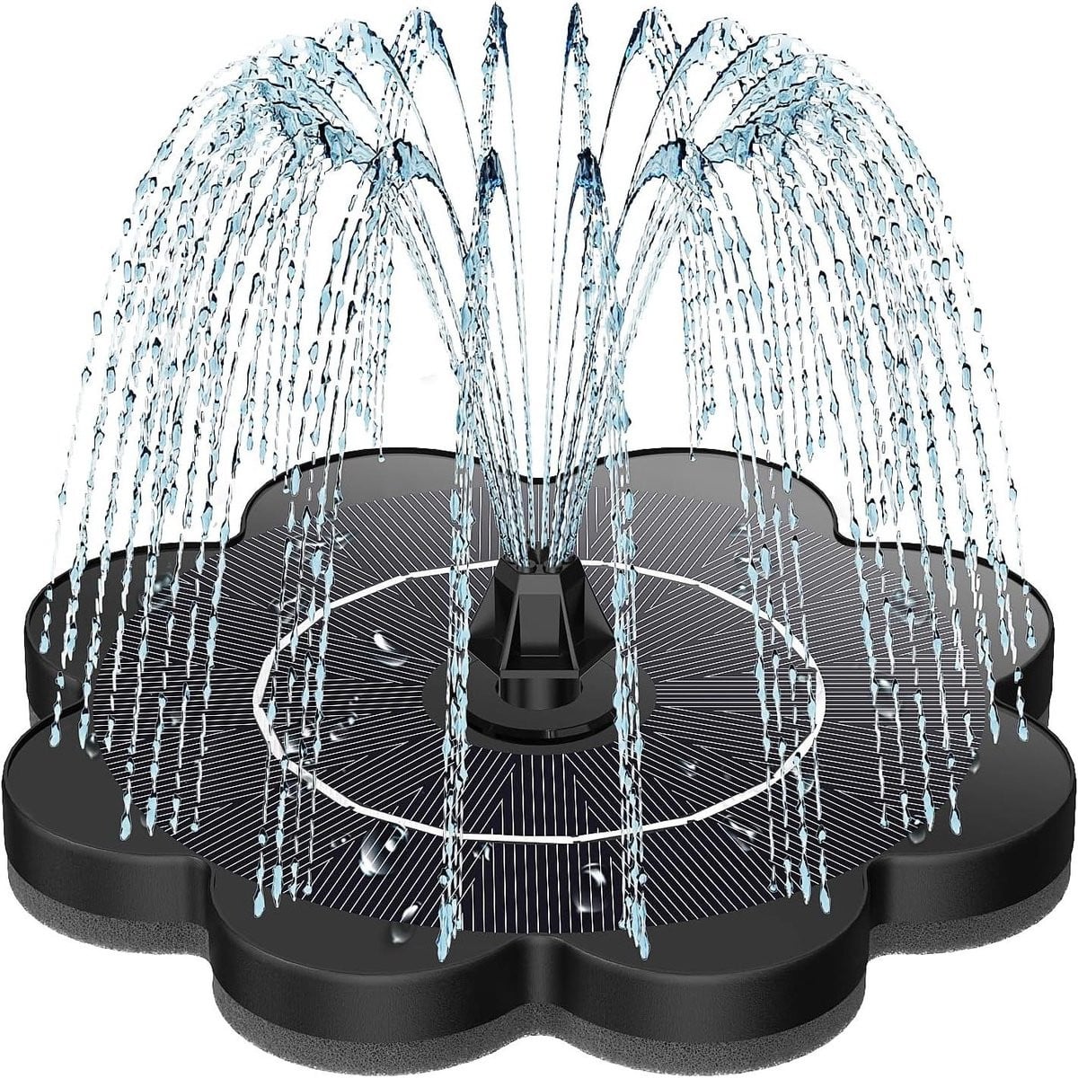 Zonne-energie Fontein Vogelbad Pomp voor Tuin Decoratie met Glaspaneel - 3.5W - Zwart