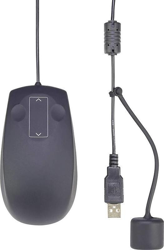Renkforce IP68 Industriële laser muis, USB, zwart, 3 knoppen, 1000 dpi