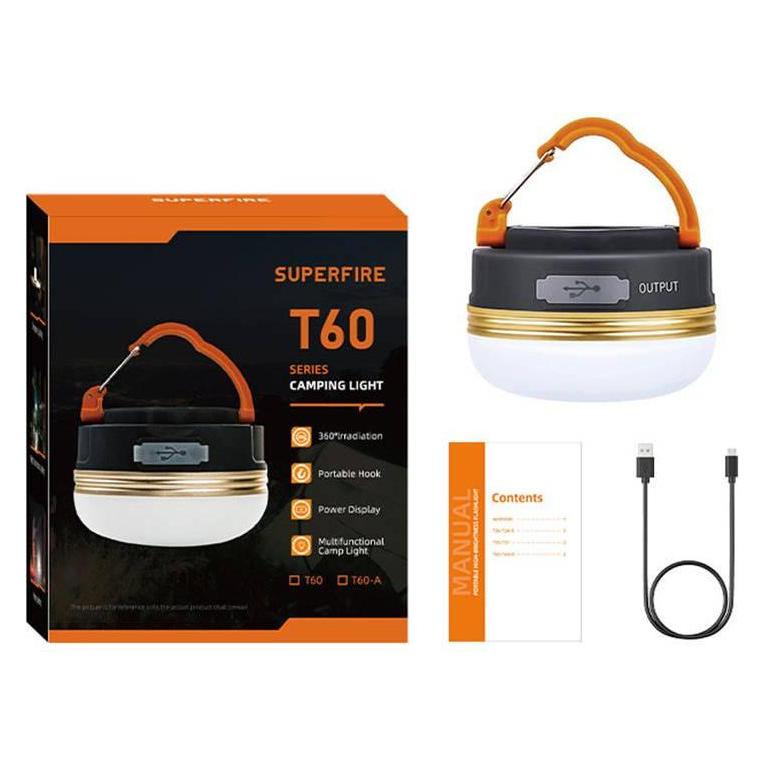 Superfire Camping lamp T60, 2,5W, 1000mAh (24220236)