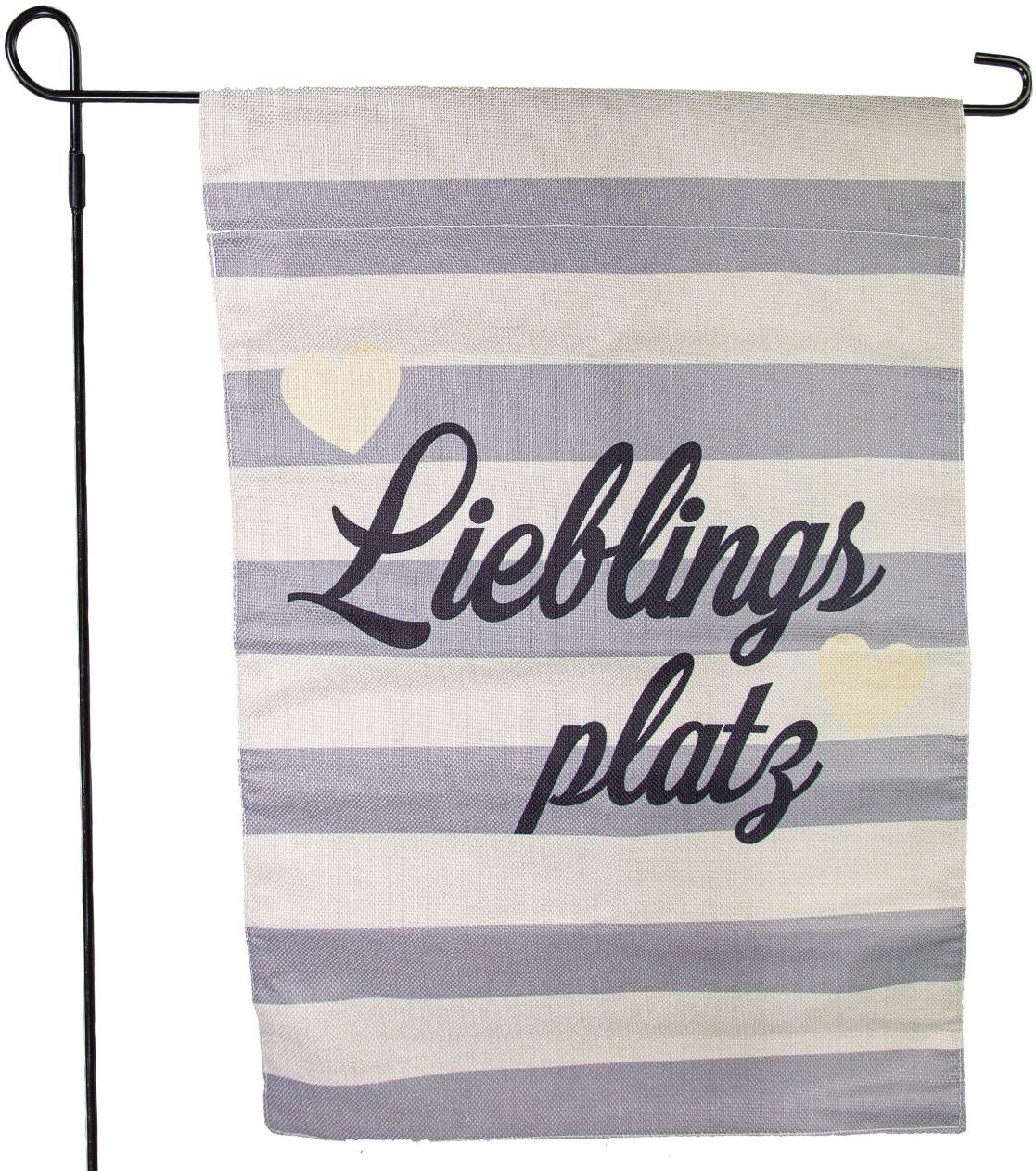Riffelmacher Gartenfahne mit Stab Lieblingsplatz 32 x 45/90 cm