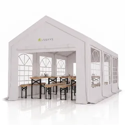 Juskys Partyzelt Gala 3 x 6 m - UV-Schutz Plane, Seitenwände - Pavillon Party Zelt Festzelt Weiß