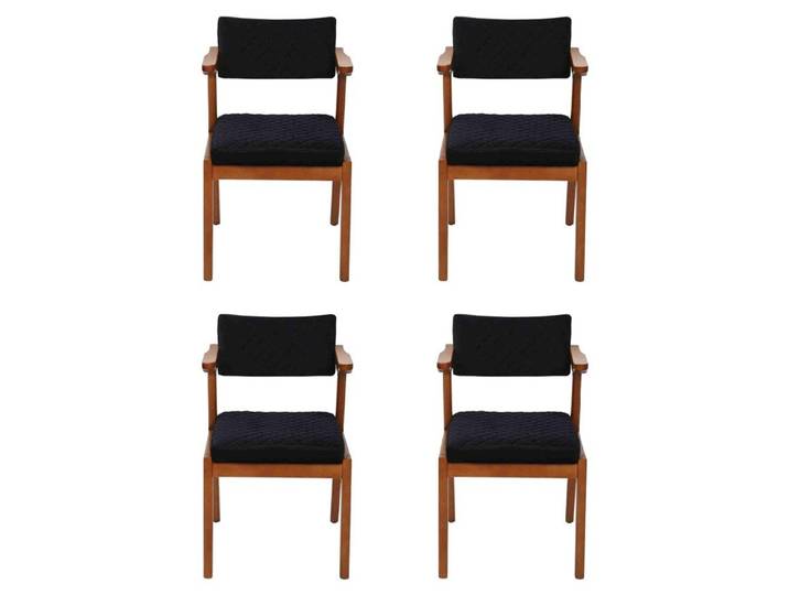 Xlmoebel Armlehnstuhl Elegante schwarze Holzstühle im modernen Design für Essbereiche (4x Stühle, 4 St), Hergestellt in Europa