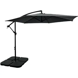 BIG Möbel GmbH Ampelschirm Rimini | Seitenmast-Sonnenschirm Ø 3 m | Grau