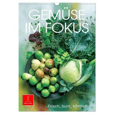 Gemüse im Fokus - frisch, bunt, köstlich (Wandkalender 2027 DIN A3 hoch), CALVENDO Monatskalender