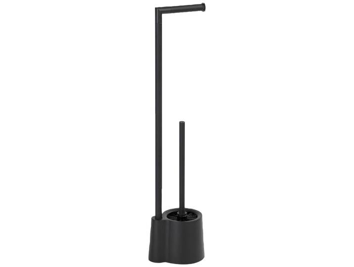 WC-Garnitur WENKO Avola , schwarz, B:13cm H:70cm L:16cm, Edelstahl, Polypropylen, Reinigungsbürsten, WC-Garnitur, Stand WC-Garnitur