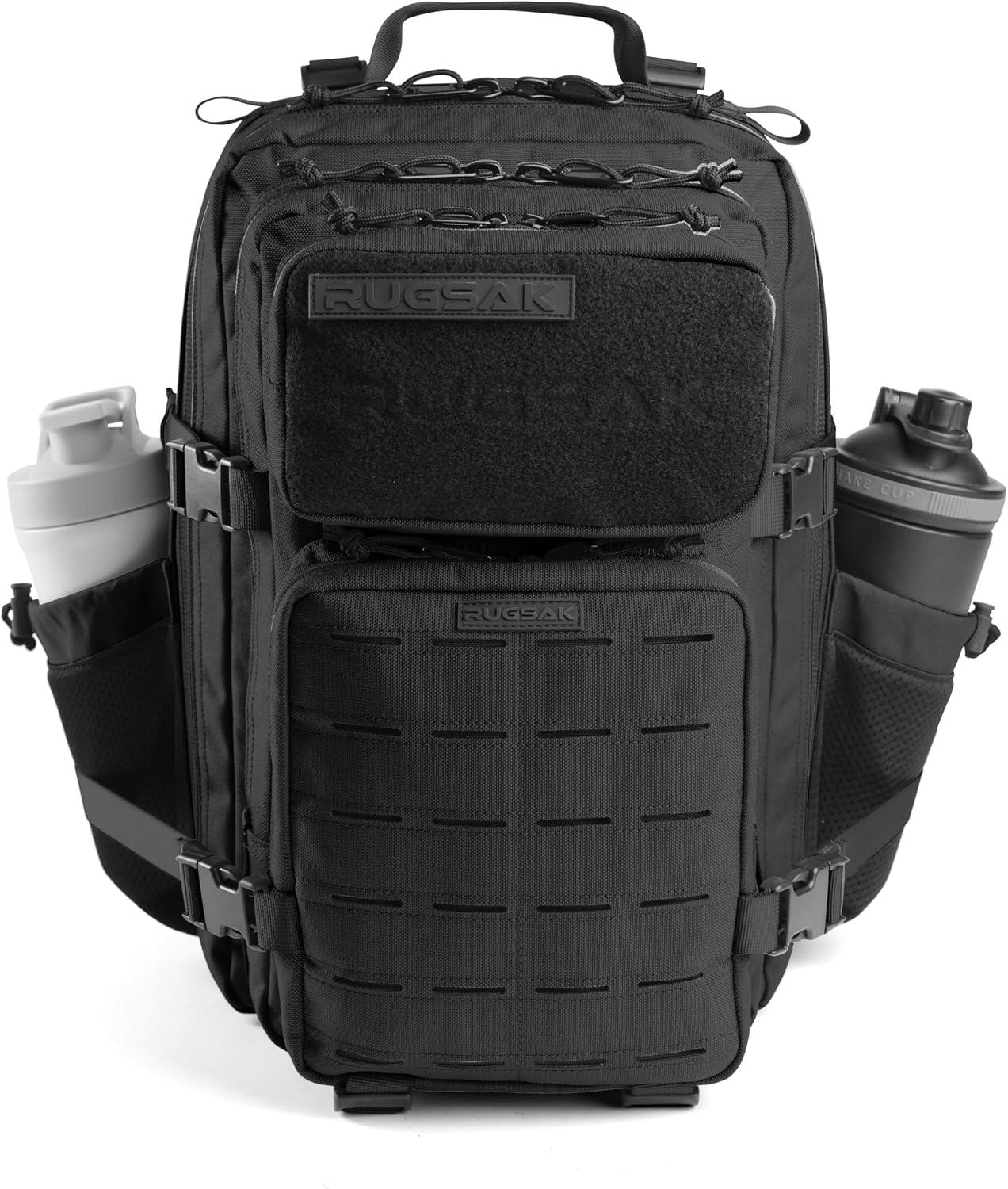 Taktischer Rucksack mit einem Fassungsvermögen von 15-25 Litern, ausgestattet mit einem Laptopfach für Geräte bis zu 19 Zoll, einem Molle-System und einem Regenschutz