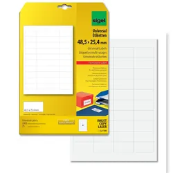 Sigel LA106 Universal-Etiketten, 48,5 x 25,4 mm, weiß, 1000 Etiketten