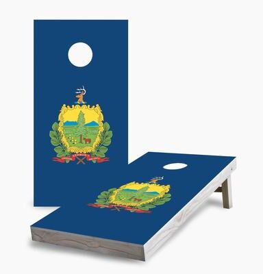 Skip's Garage Vermont State Flag Regulation 2x4 Cornhole Game Set