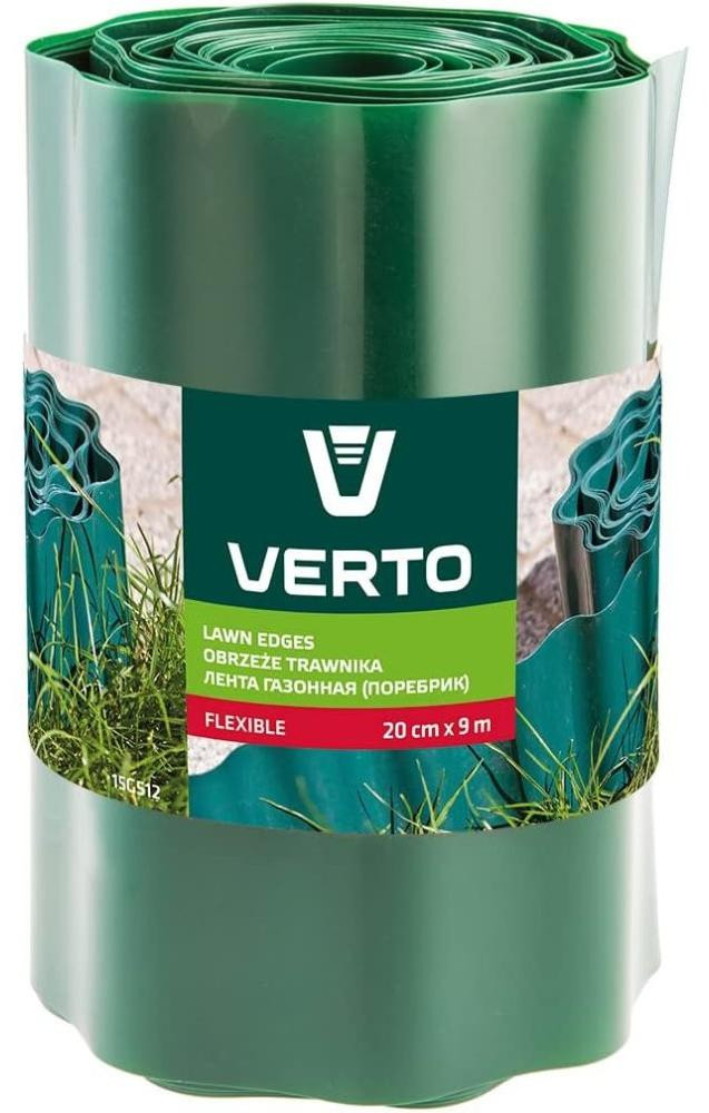 Verto Randstrook voor tuin, Groen, Kunststof, Breedte: 200 mm, Lengte: 9000 mm
