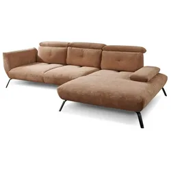 Ecksofa Seattle Stoff Braun Cognac