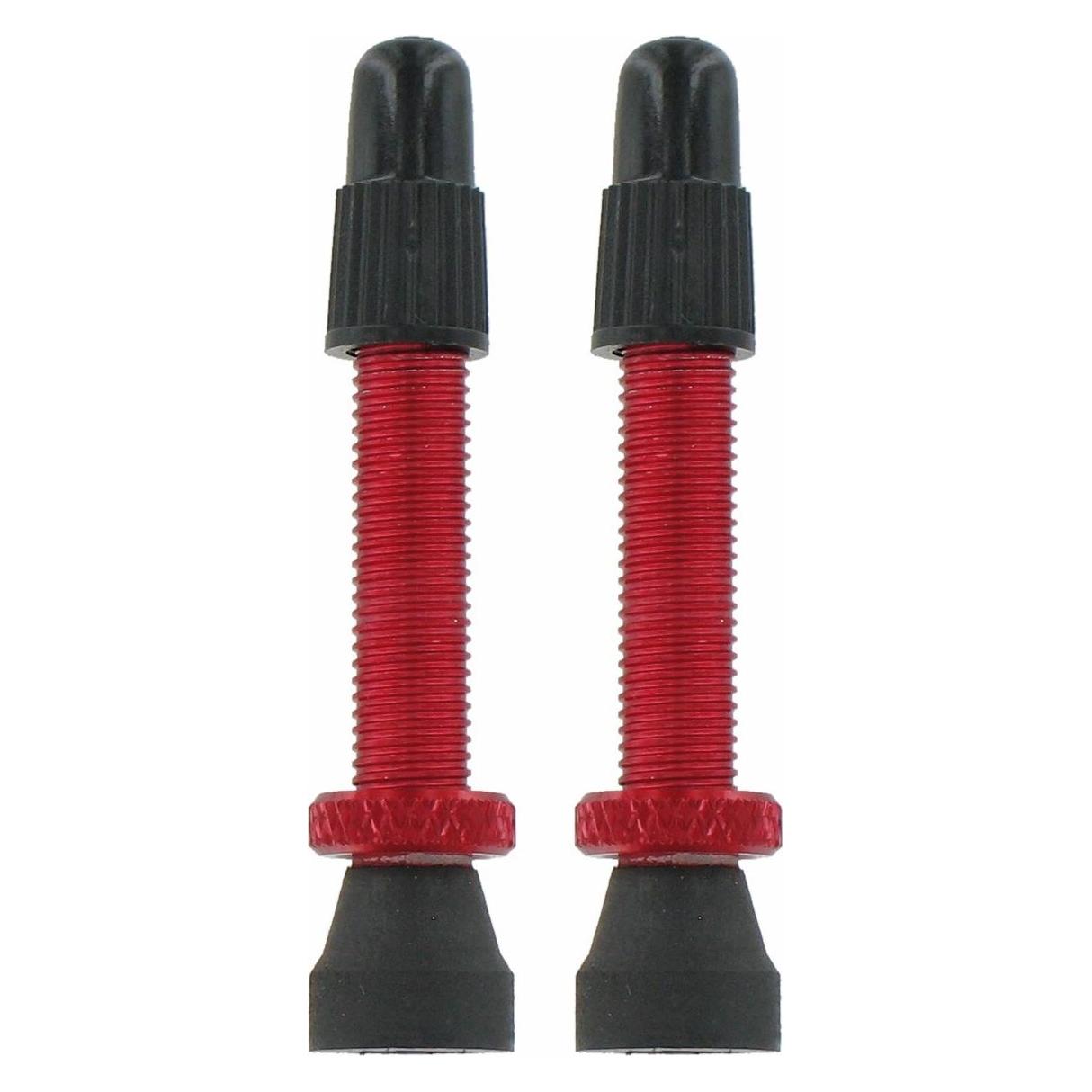 VAR Tubeless Ventil Al Rt 35mm 2-St Rot, Paar (VARP44502)