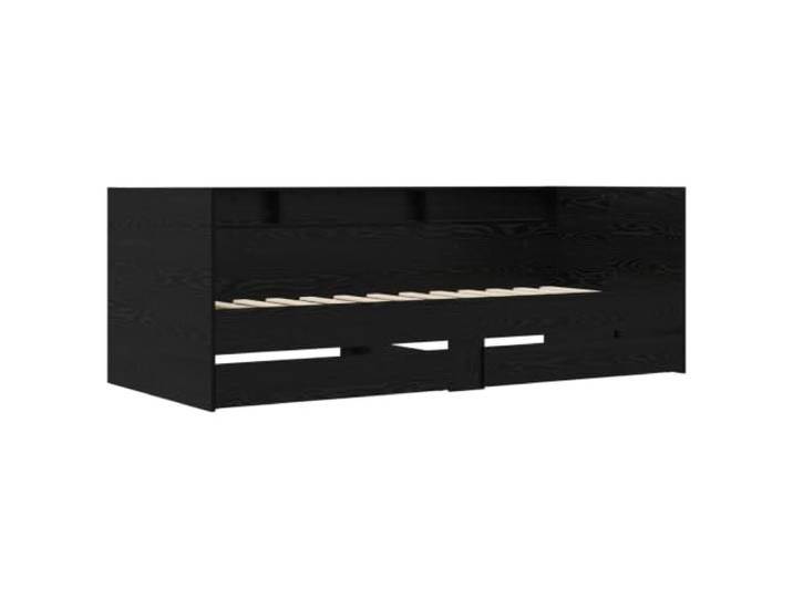 KTHLBRH Daybed mit Schublade aus schwarzem Eichenholz Rustikales Design, 110 kg Kapazität, einfache Wartung, Verwendung im Innenbereich, Montage erforderlich