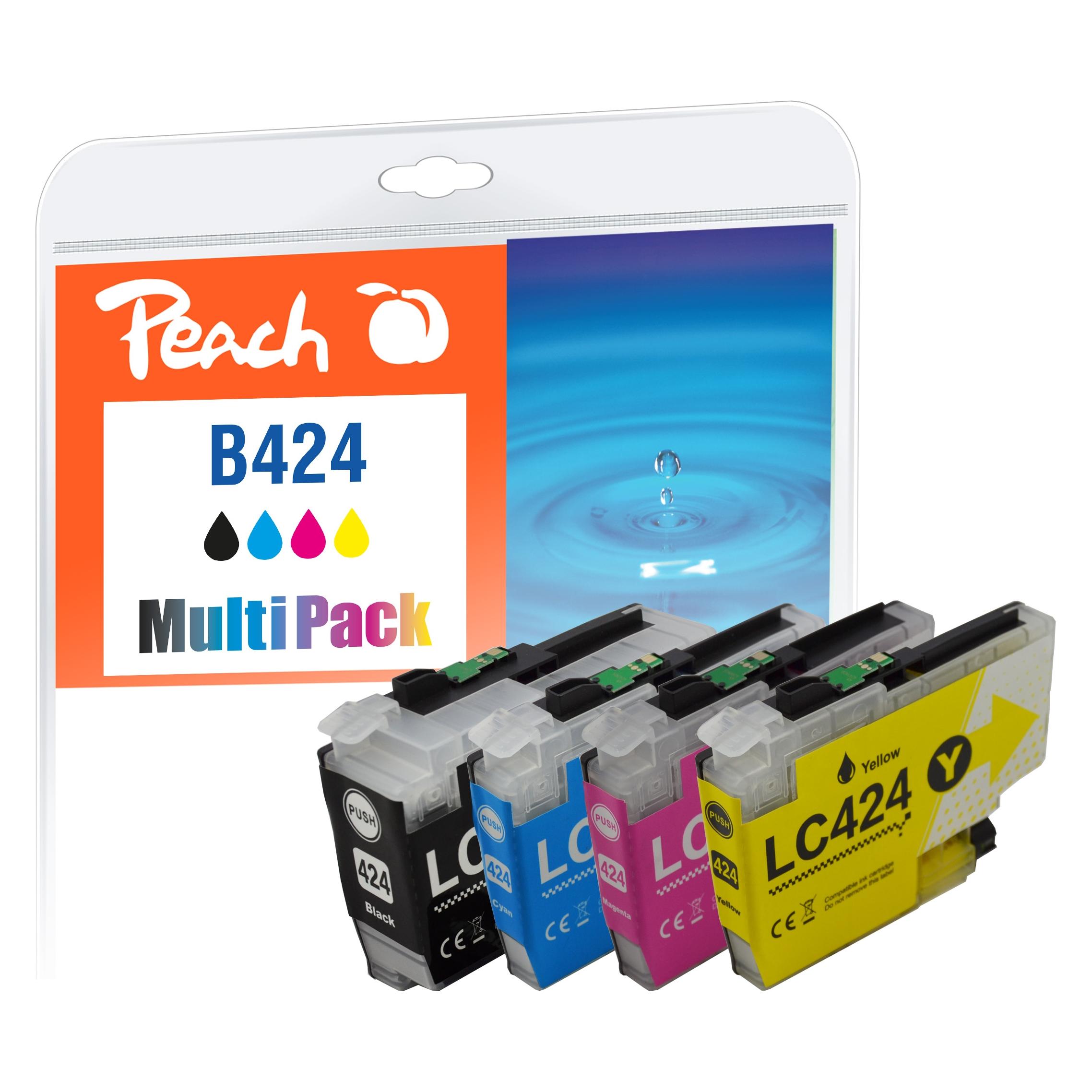 Peach Spar Pack Tintenpatronen kompatibel zu Brother LC-424VALP (78779808)