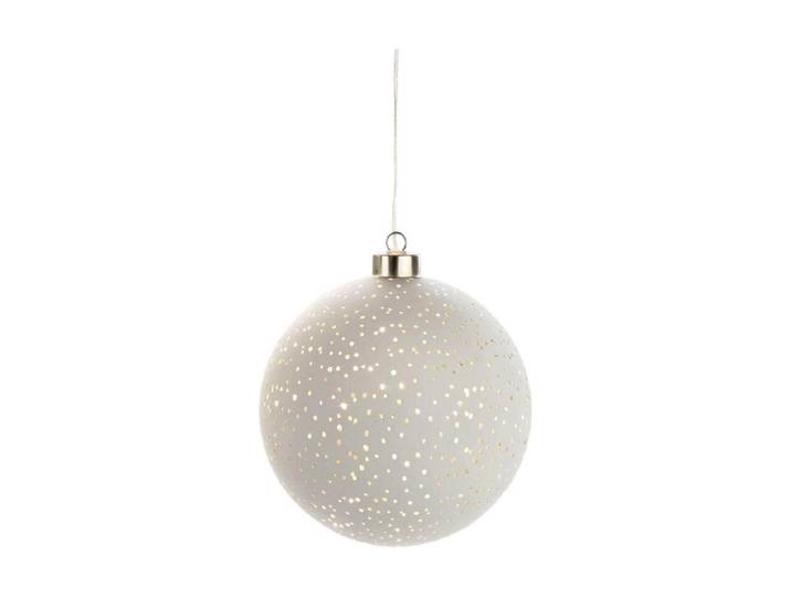 Dekohänger STT Hänger Glamour Ball L, Ø 15 cm , weiss (weiß), H:15cm Ø:15cm, Glas, Dekohänger, Dekohänger