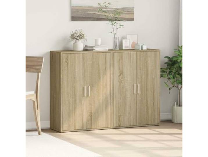 KTHLBRH Sideboards 2 Stück Eiche Sonoma 60 x 31 x 84 cm Mehrschichtholz Robust und stabil, großer Stauraum, leicht zu reinigen, maximale Belastung 90 kg