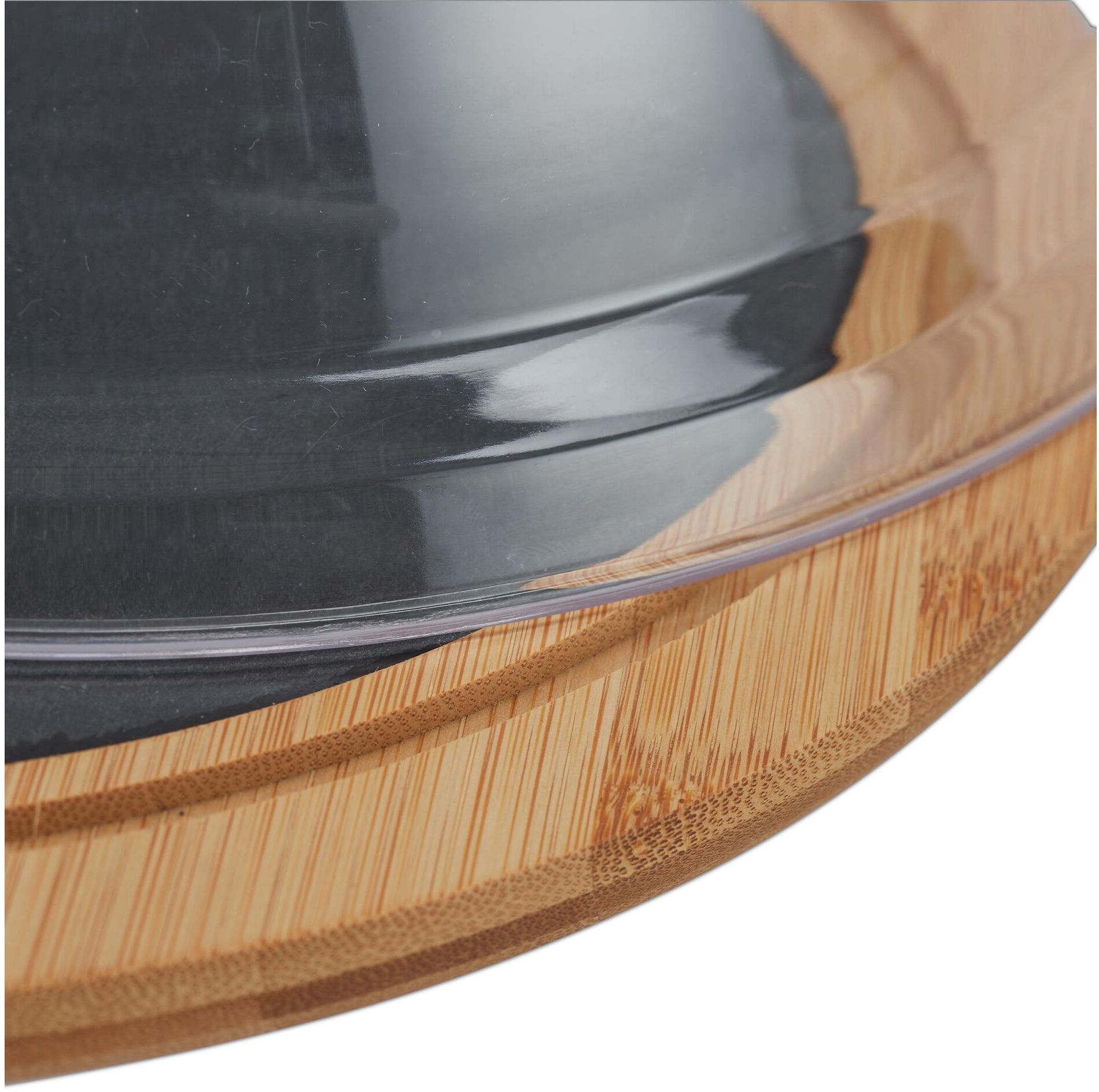 Käseglocke RELAXDAYS "mit Besteck 4-teilig", braun (hellbraun, schwarz, transparent), Kunststoff, Servierglocken, Käseglocke hellbraun, schwarz, transparent Einheitsgröße