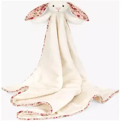 Jellycat Blossom Bunny Kuscheldecke, Cream Berry, Creme, 70 x (9 cm)
