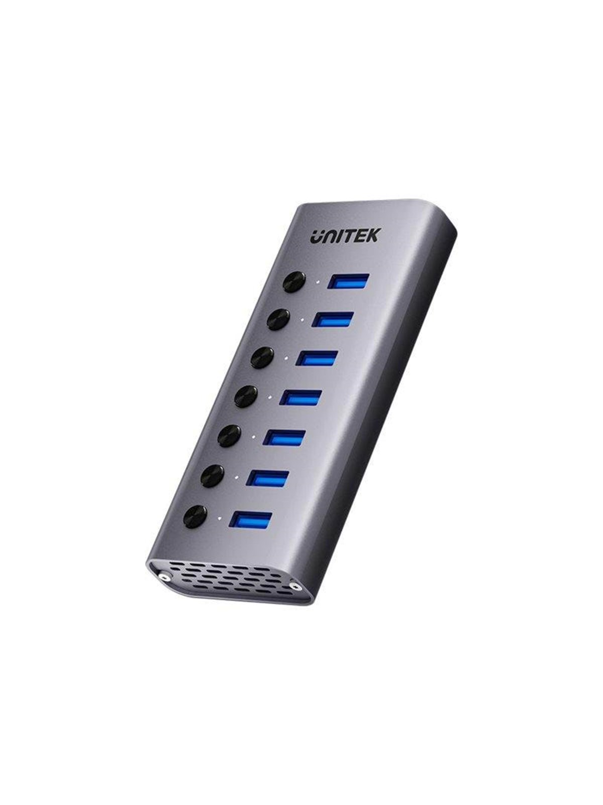 Unitek H1314A - hub - 7-in-1 individual switches - 7 ports USB-Hubs - USB 3.2 - 7 - Grau