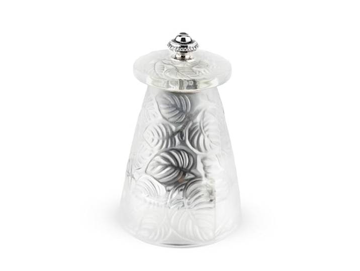 PEUGEOT - Pfeffermühle Lalique 9 cm - Stahlmahlwerk - Klassische Mahlgradeinstellung - Kristallglas im Art Deco Stil