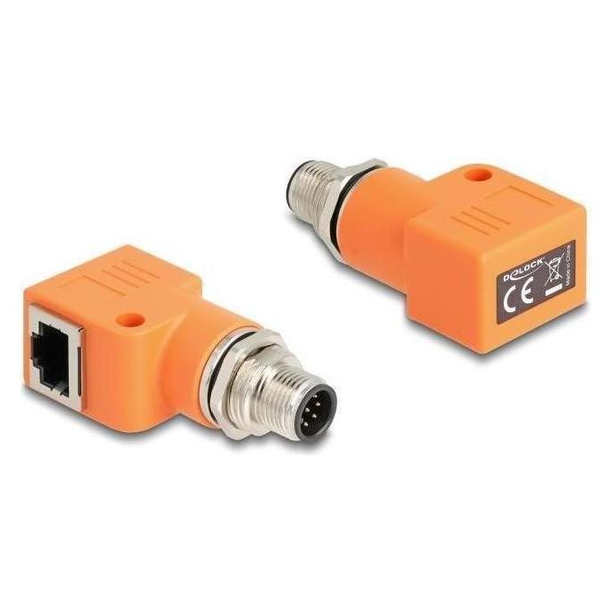 Delock M12 Adapter A-kodiert 8 Pin Stecker zu RJ45 Buchse Ca (60627)