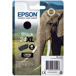 Epson Original 24XL Elefant Druckerpatrone schwarz 500 Seiten 10ml (C13T24314012)