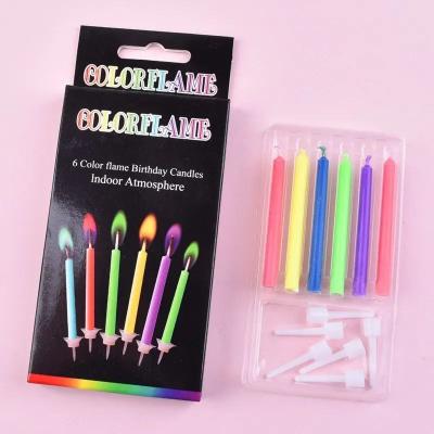 Uplift Picks Colorful Flame Birthday Candles Create Magical Six Color Cake Celebrations Instantly 6 Pcs