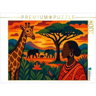 CALVENDO Puzzle Wo Giraffen wandern und Träume blühen | 2000 Teile Lege-Größe 90x67cm Foto-Puzzle für glückliche Stunden