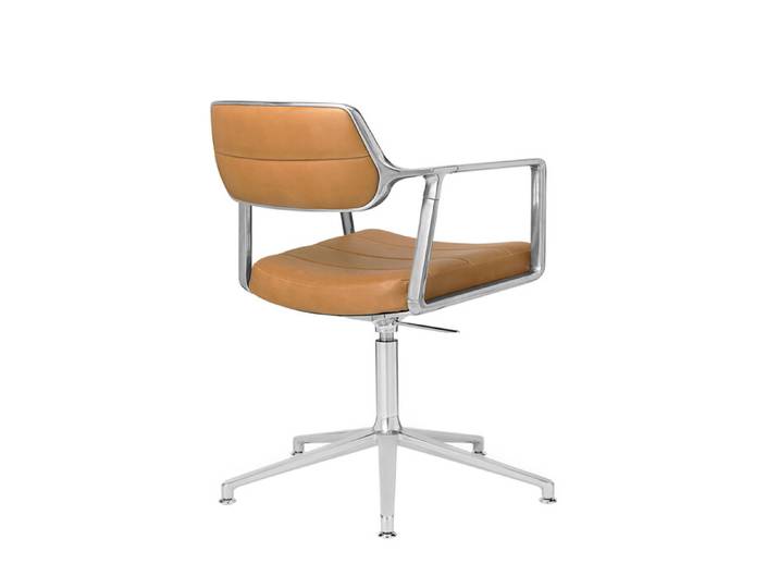 Drehstuhl Vipp 453+ Vipp braun, Designer Vipp Design, 67x70-77.5x67 cm
