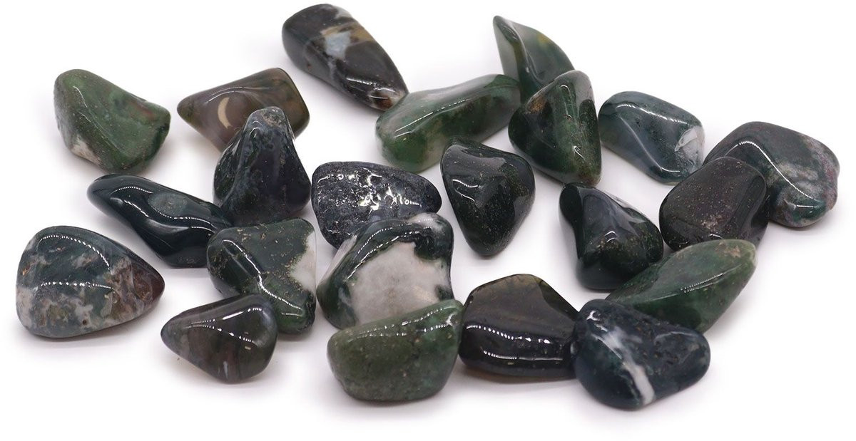 Ancient Wisdom Pack van 24 L Tumble Stones Green Moss L