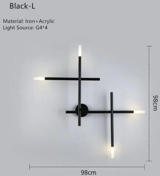 Inspire Select Nordic Cross LED Wall Lamp Modern Minimalist Line Art Sconce For Living Room & Bedroom Lighting l Black warm Light