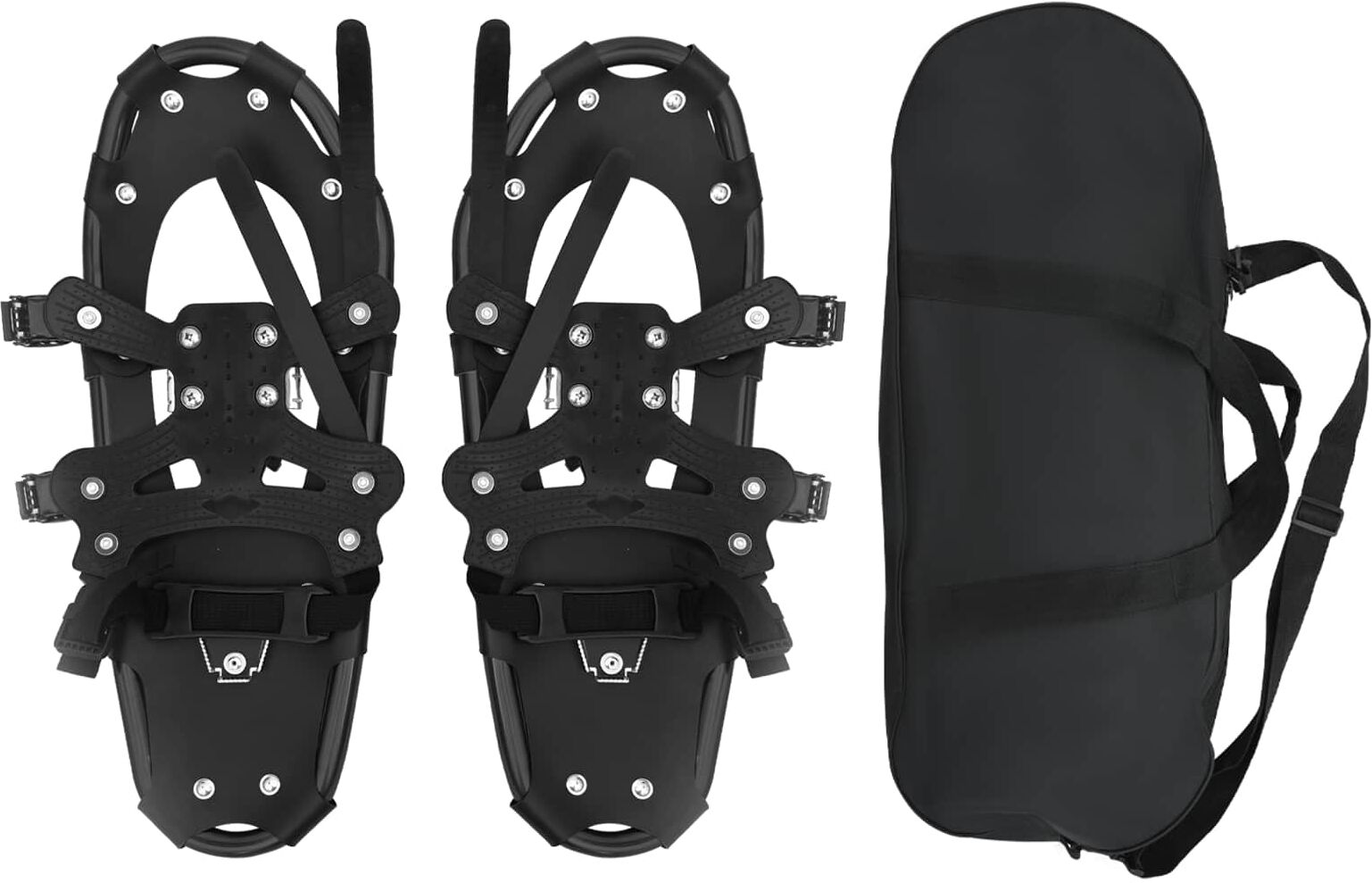 vidaXL Raquettes 3 en 1 Noir 53,5 x 21 cm Aluminium et HDPE