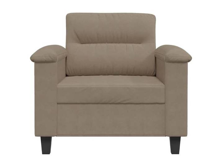 Fauteuil en tissu microfibre - SOLOMOON - Taupe - 60 cm largeur siège - 90x77x80 cm - Rembourrage mousse