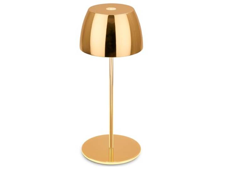 BRILONER - Mini LED Tischlampe kabellos IP44 mit Touch, stufenlos dimmbar, Akku & Lichtquelle tauschbar, Nachttischlampe, Wohnzimmer, LED Lampe, Akku Tischleuchte, 8x20 cm (DxH), Gold glänzend