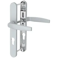 MS Beschläge Langschild PZ Schmalrahmengarnitur 92mm Silber Drücker/Drücker TS 55-70mm