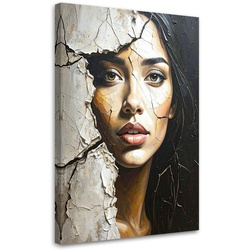 WANDBILD, Gesicht einer Frau Beton Glamour
