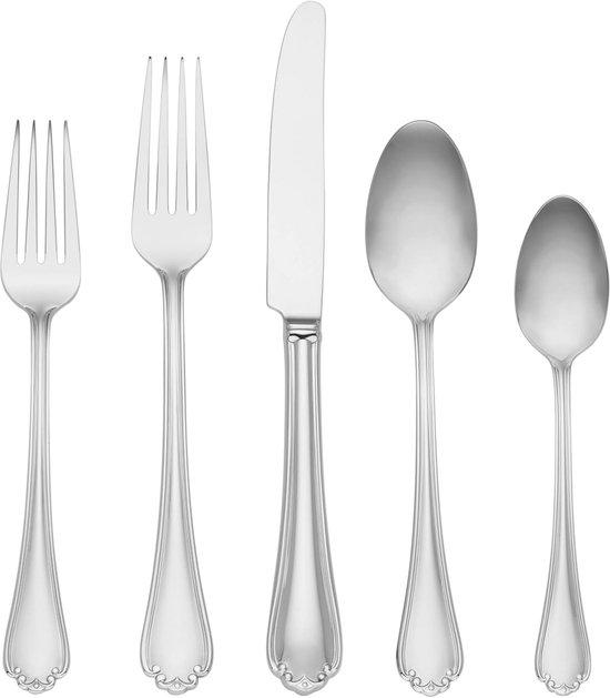 Famanu Besteckset 65-teilig mit metallic Oberfläche - Edelstahl