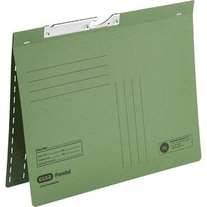 Elba Pendelhefter 100420896, Zweifalz, A4, grün, variable Heftung, 320 g/m² Karton, 25 Stück
